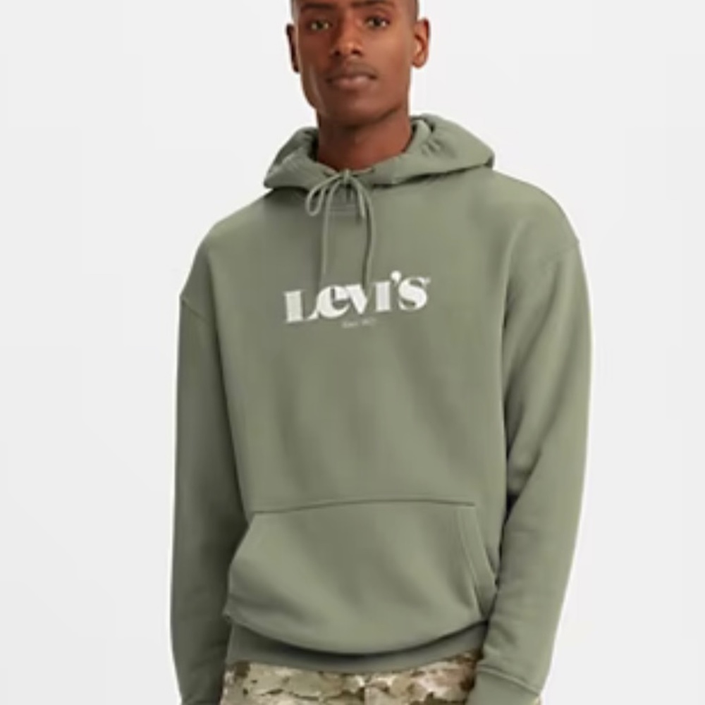 EUC Levi’s Men RELAXED GRAPHIC pullover HOODIE SWEATSHIRT Size S